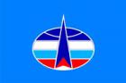 Флаг Космических войск РФ с креплением на боковое стекло автомобиля