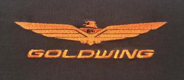 Флаг Голдвинг (Goldwing) (вышивка красное золото)