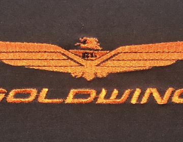 Флаг Голдвинг (Goldwing) (вышивка красное золото)
