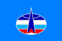 Флаг Космических войск РФ с креплением на присоске на крыло автомобиля