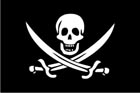 Пиратский флаг с креплением на присоске на крыло автомобиля