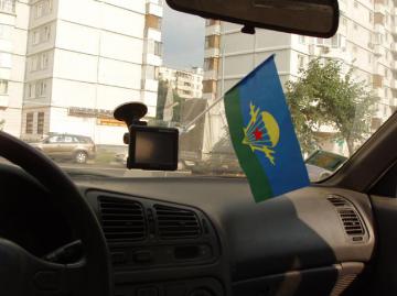 Флаг ВДВ с креплением на присоске на лобовое стекло автомобиля